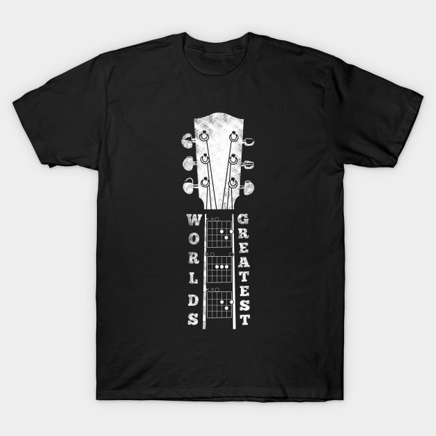 worlds greatest dad in guitar chords (vintage retro style Father’s Day gift) T-Shirt by acatalepsys 